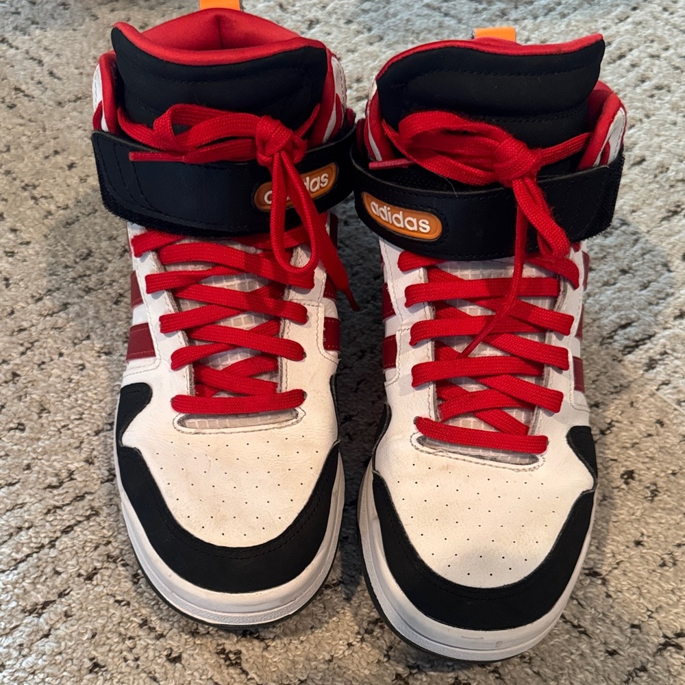 Adidas Kids Sneakers - Red, Black, and White